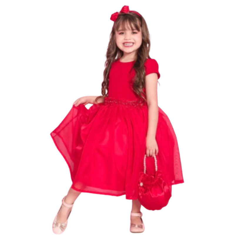 Vestido Infantil Encanto Vermelho