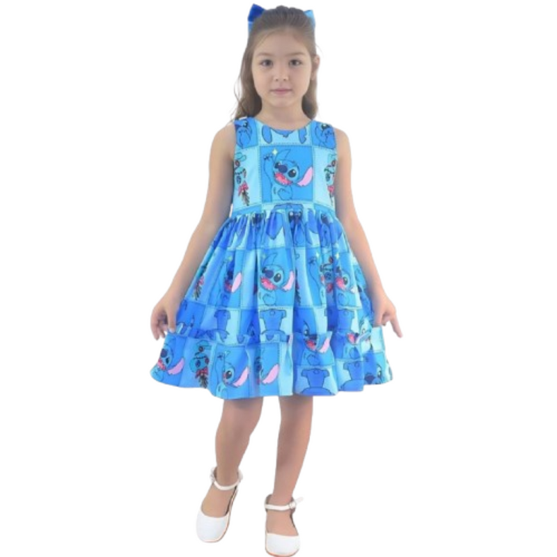 Vestido Stitch Azul Mini Fashionista