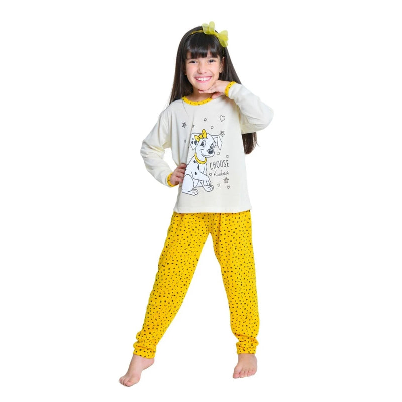 Pijama Infantil Menina Estampado Longo de Frio Roupa de Dormir Feminino Inverno