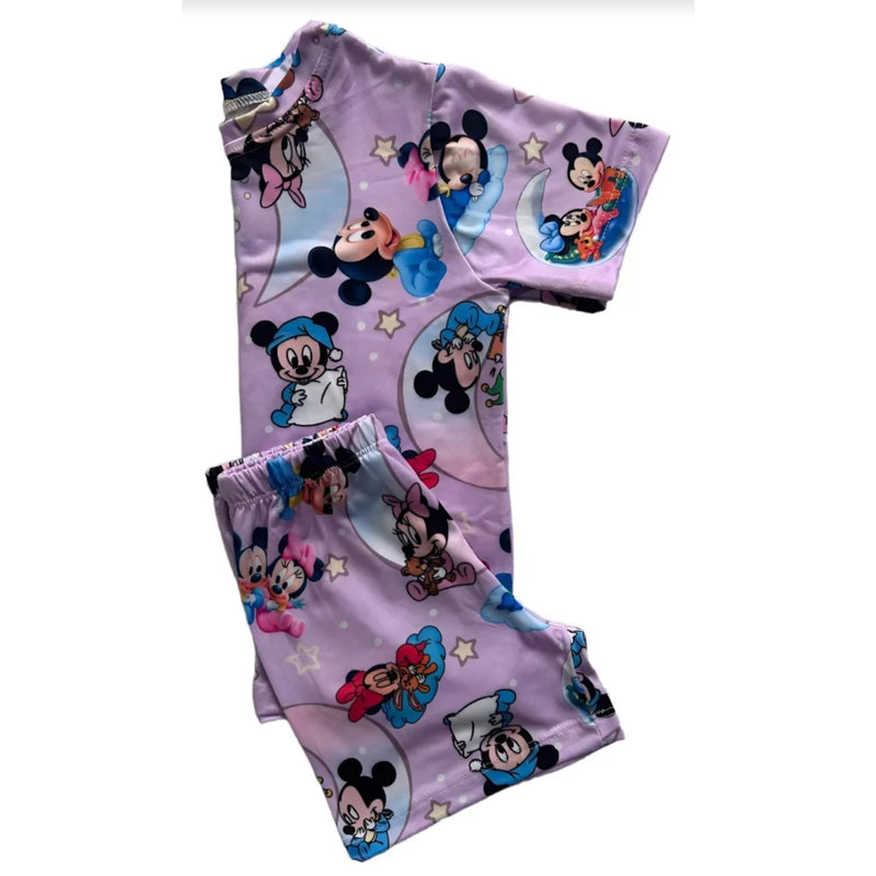 Pijama Kids Minnie e Mickey Rosa MENINA/Tamanhos P e M