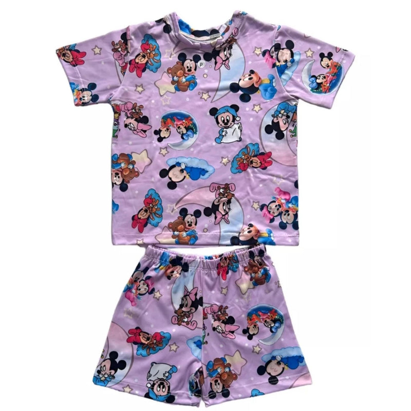 Pijama Kids Minnie e Mickey Rosa MENINA/Tamanhos P e M