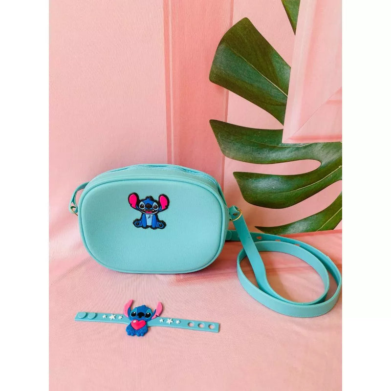 BOLSINHA STITCH + PULSEIRA 2 BOLSA INFANTIL LILO E STITCh BOLSA LILO E STITCH BOLSA INFANTIL LANÇAMENTO BOLSA DE PVC