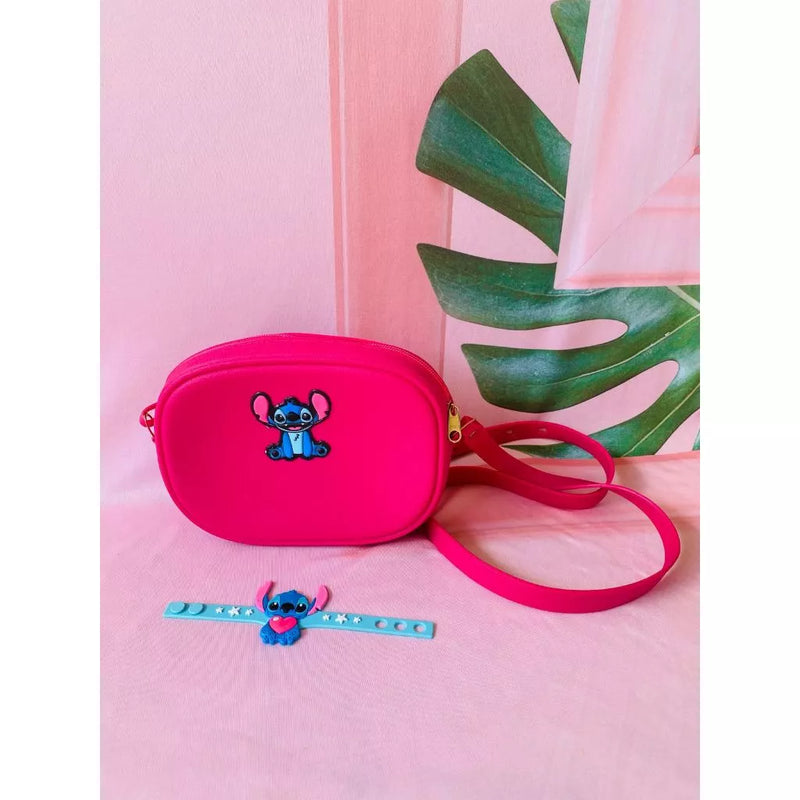 BOLSINHA STITCH + PULSEIRA 2 BOLSA INFANTIL LILO E STITCh BOLSA LILO E STITCH BOLSA INFANTIL LANÇAMENTO BOLSA DE PVC