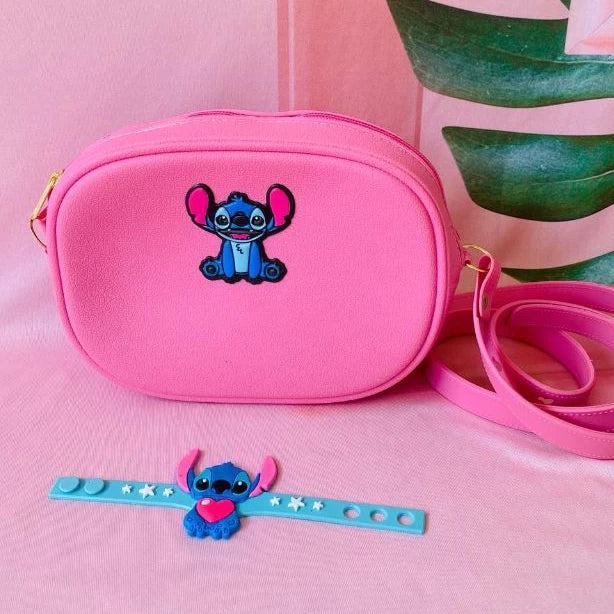 BOLSINHA STITCH + PULSEIRA 2 BOLSA INFANTIL LILO E STITCh BOLSA LILO E STITCH BOLSA INFANTIL LANÇAMENTO BOLSA DE PVC