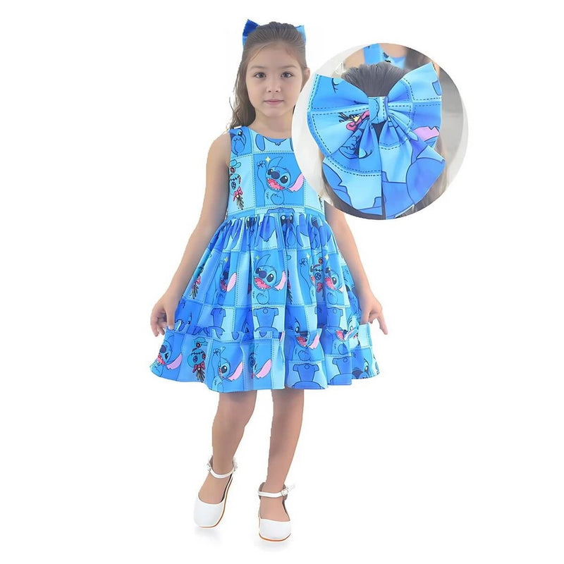 Vestido Stitch Azul Mini Fashionista